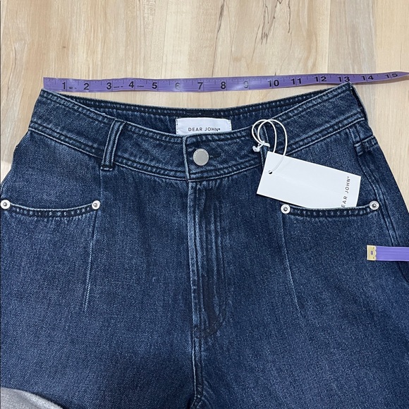 NWT Dear John Women’s Jeans Wide Leg Straight Leg 27 Dark Denim Stretchy Casual - Picture 8 of 9